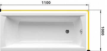 Карниз для ванны  Г-образный 110x100 